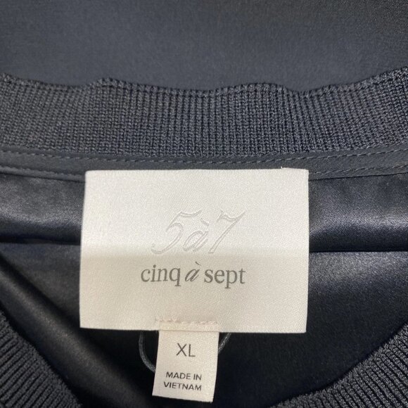 NEW CINQ A SEPT Women’s Lenore Silk Sleeveless Blouse – Black – Size XL - Picture 2 of 15